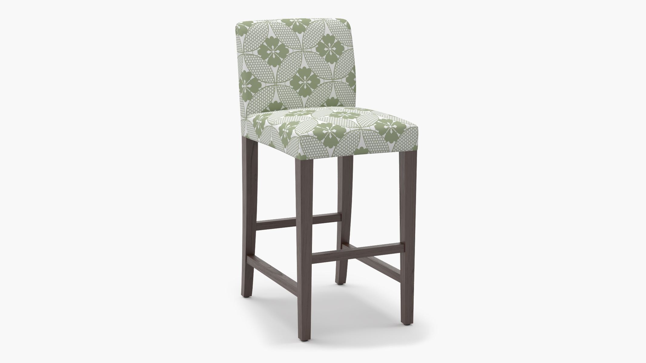 Signature Dining Bar Stool, Sage Solaire, Espresso Square Tapered Leg - Image 1