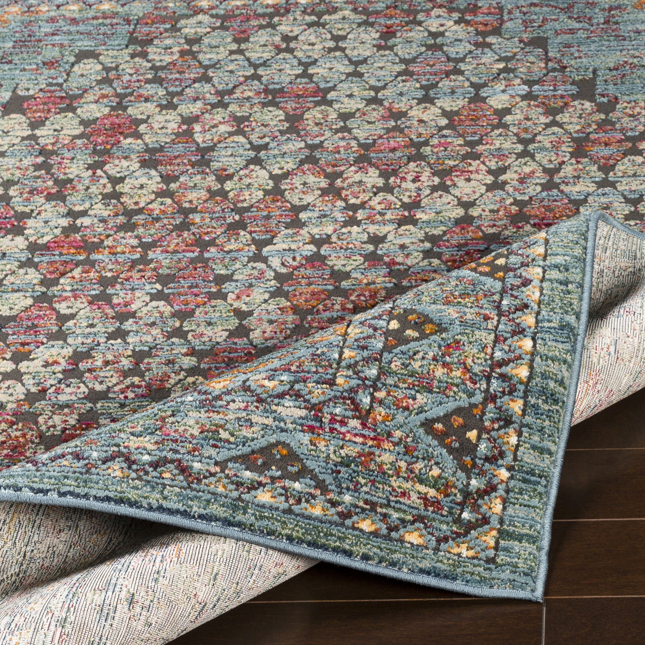 Herati Blue Indoor 2' x 2'11" Machine Woven Rug - Image 4