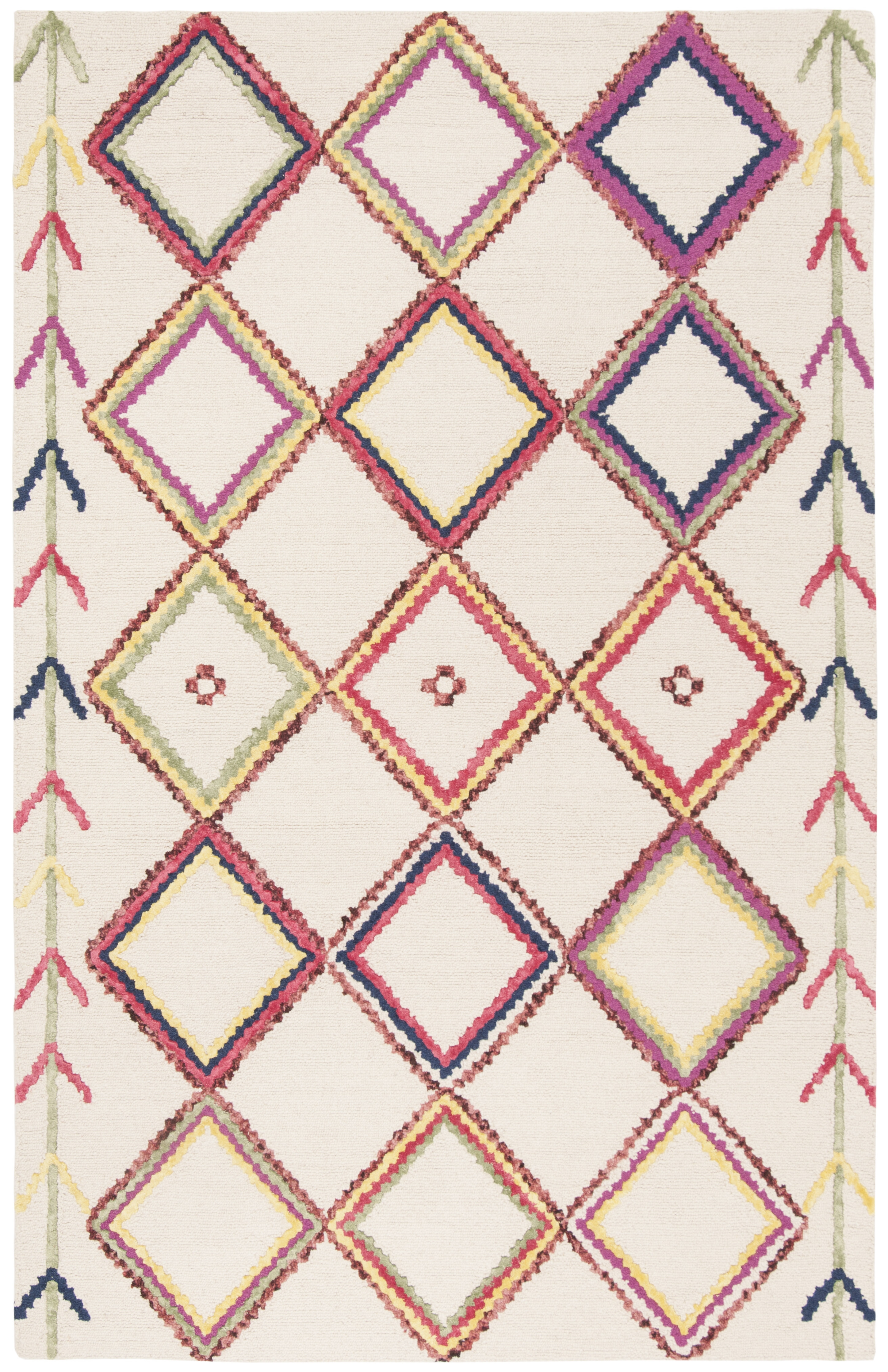 Arlo Home Hand Tufted Area Rug, BLG563A, Ivory/Multi,  6' X 9' - Image 0