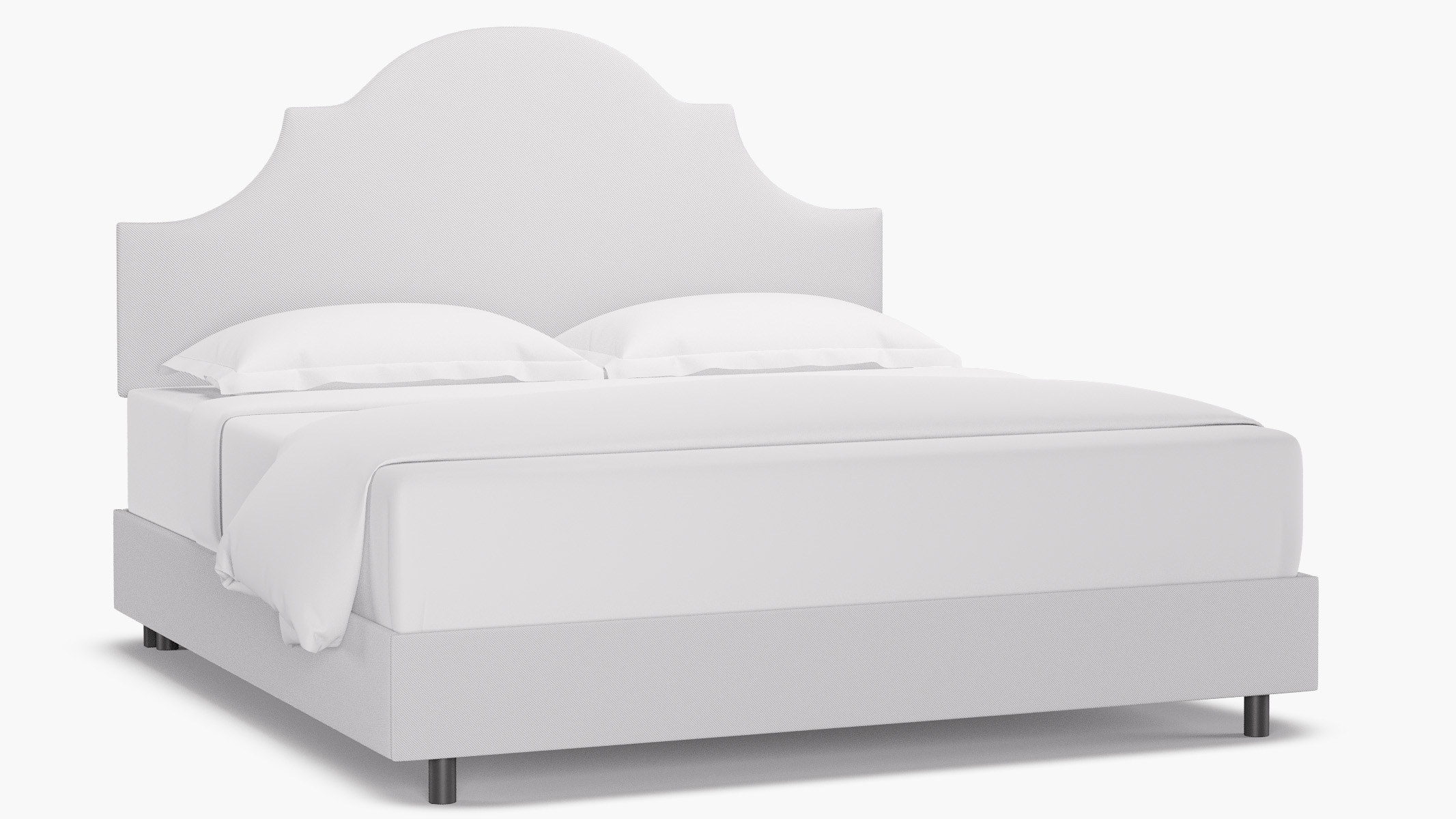 Regency Bed, White Twill, King - Image 1