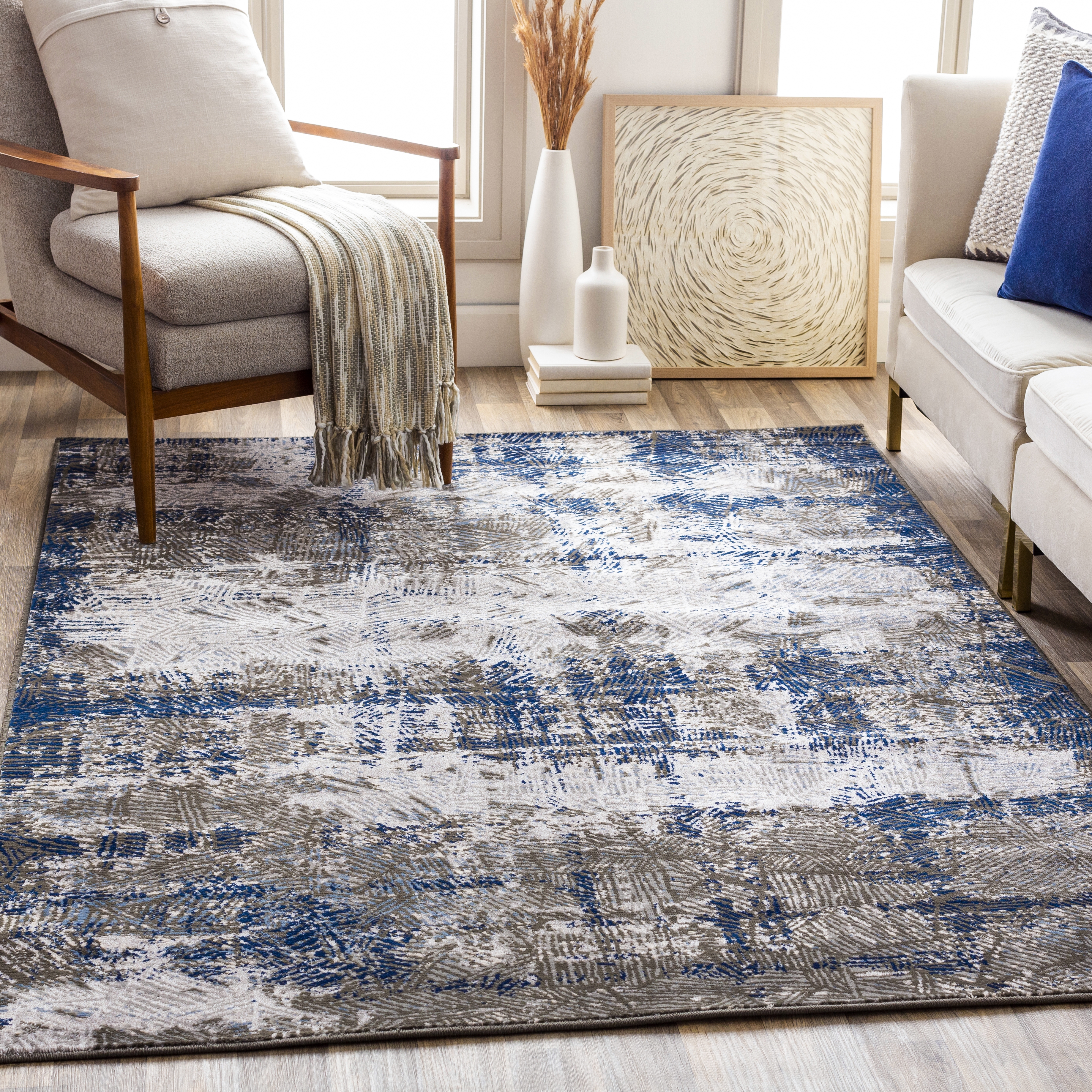 Amadeo Gray Indoor 2' x 3'7" Machine Woven Rug - Image 1