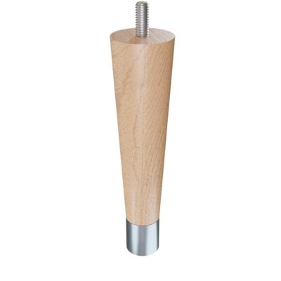 Round Tapered Hardwood Leg With 1" Ferrule And Clear Finish - Image 0