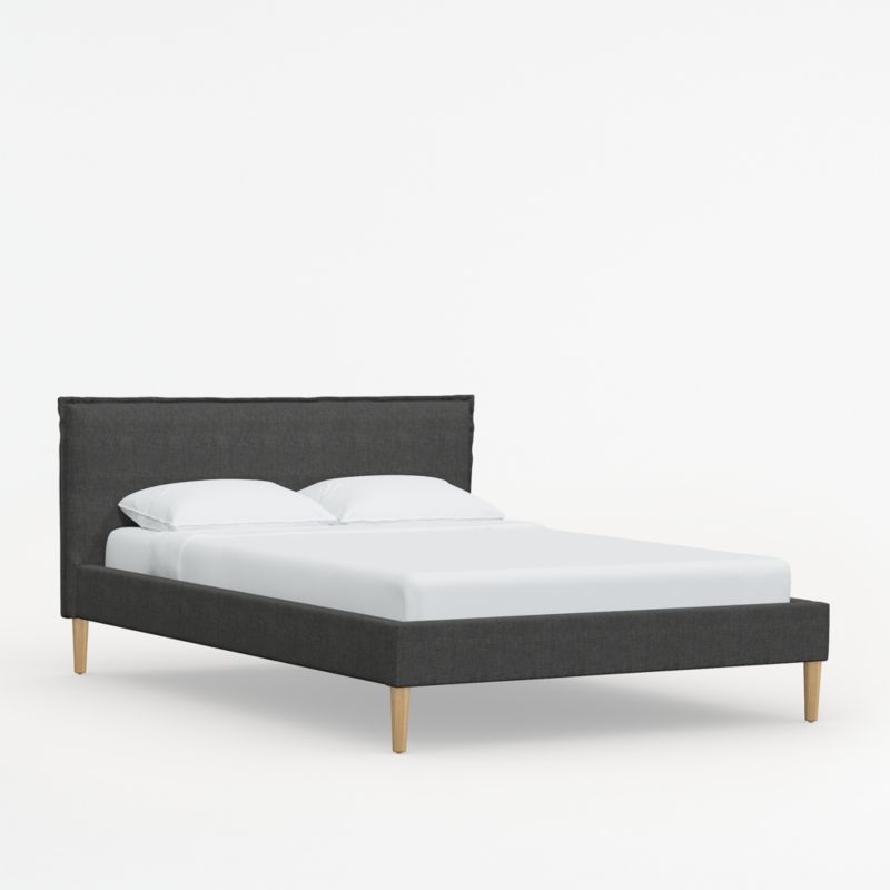 Lane California King Linen Charcoal Low-Profile Bed - Image 1