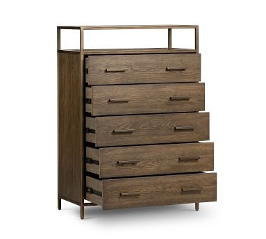 Modern Oak Tall Dresser, Bronze - Image 2