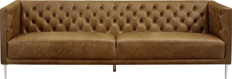 Savile Saddle Leather Tufted Sofa - Image 1