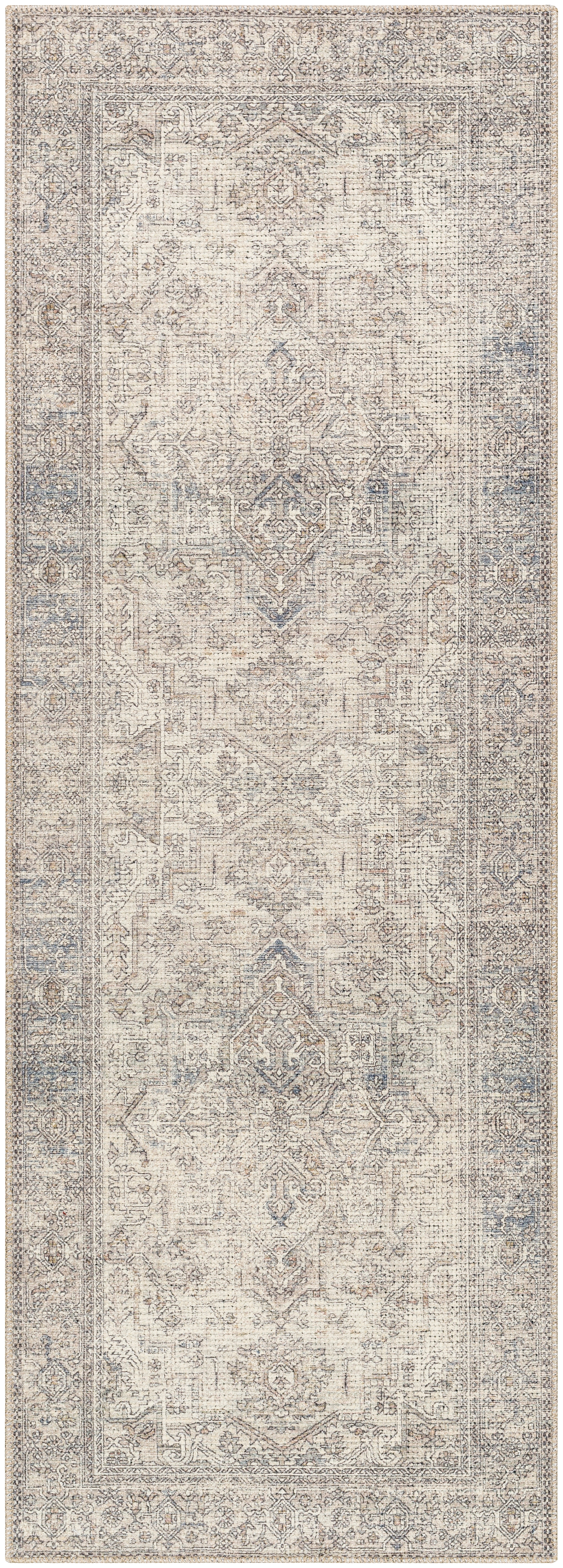 Margot Beige Indoor 2'7" x 7'3" Machine Woven Rug - Image 0