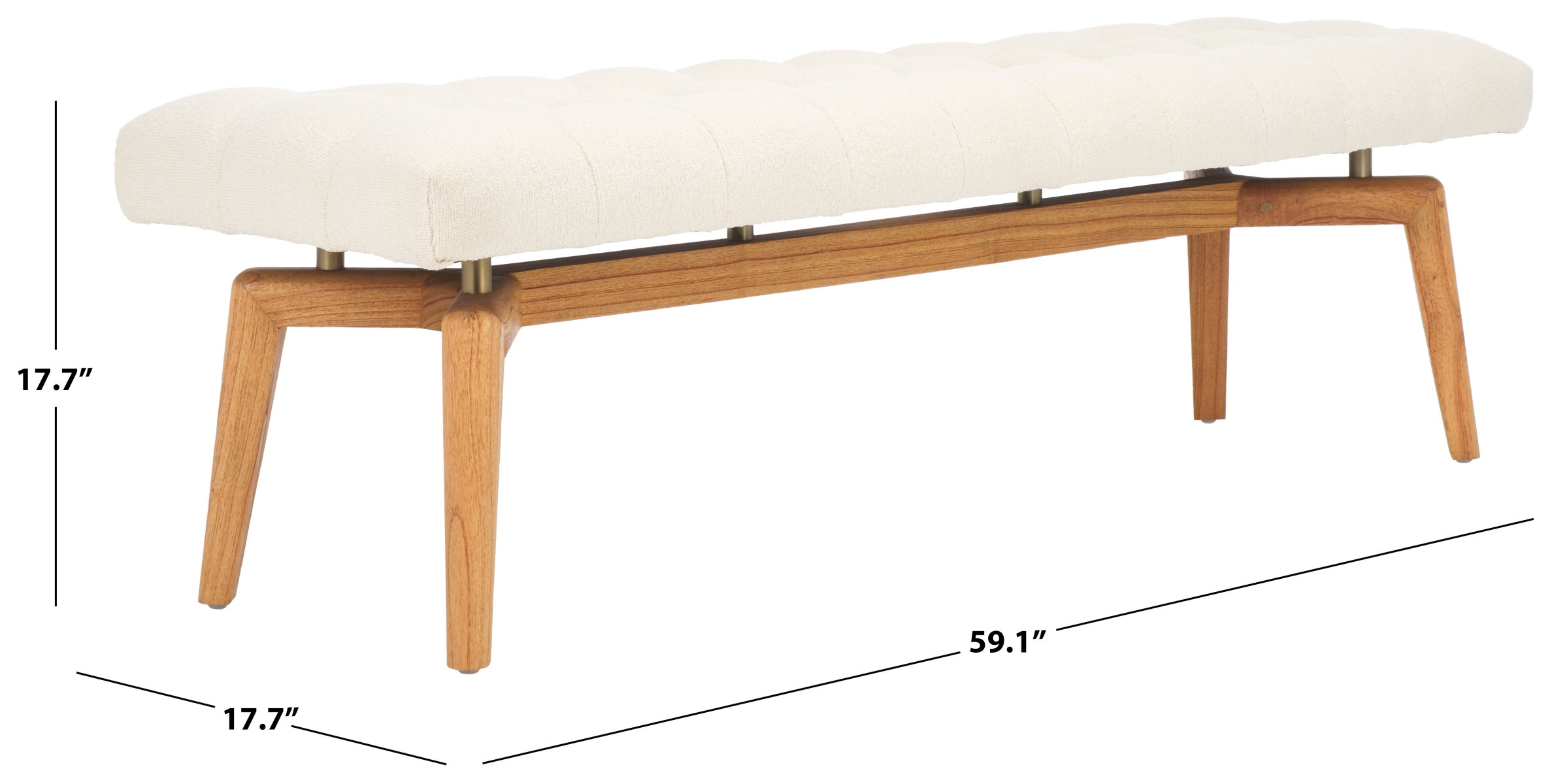 Gallagher Tufted Bench - Beige/Natural - Image 7