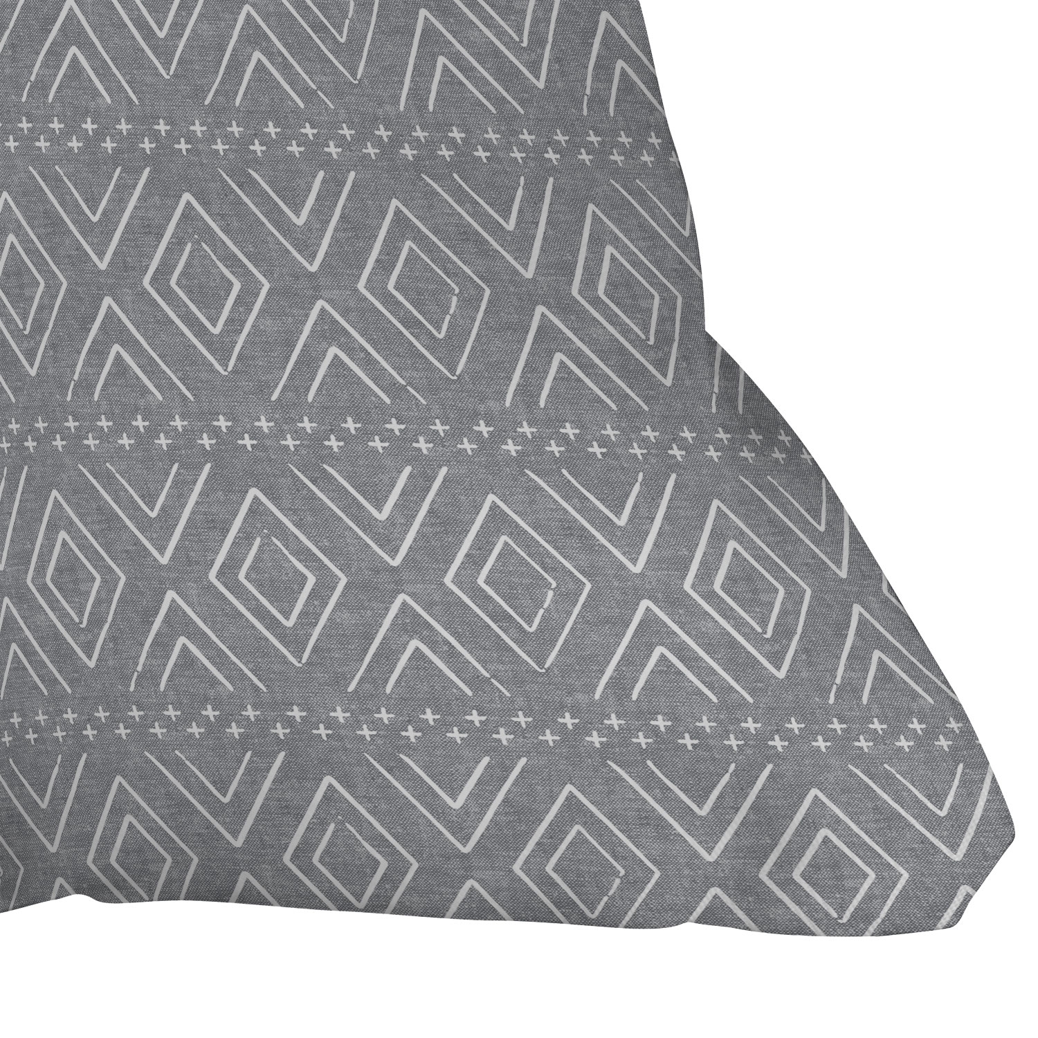 Farmhouse Diamonds Gray by Little Arrow Design Co - Outdoor Throw Pillow 16" x 16" - Image 2