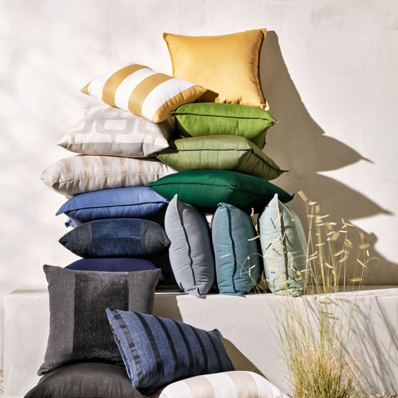 Sunbrella ® Canvas 20"x13" Wheat Yellow Outdoor Throw Pillow - Image 2