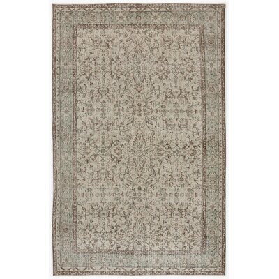 One-of-a-Kind Hand-Knotted 1960s Beige 6'5" x 10' Area Rug - Image 0