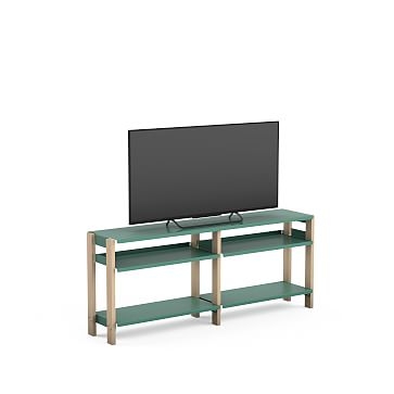 THE MEDIA CONSOLE WITH NO CABINET - ASH/WHITE - ASH WOOD - Image 1