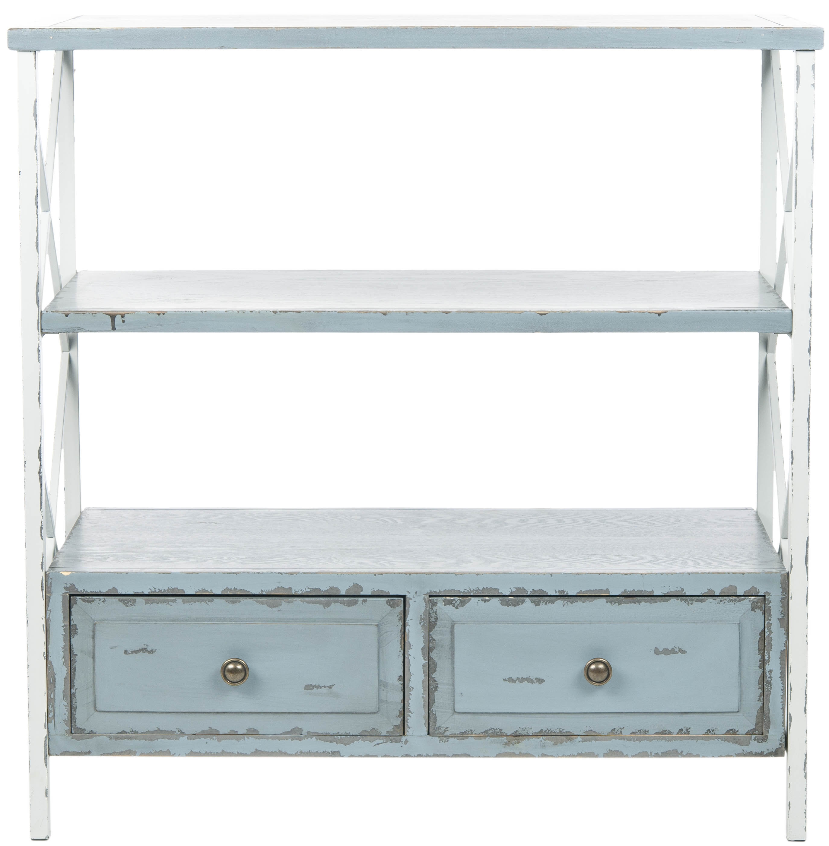 Chandra Console With Storage Drawers - Pale Blue/White Smoke - Arlo Home - Image 0