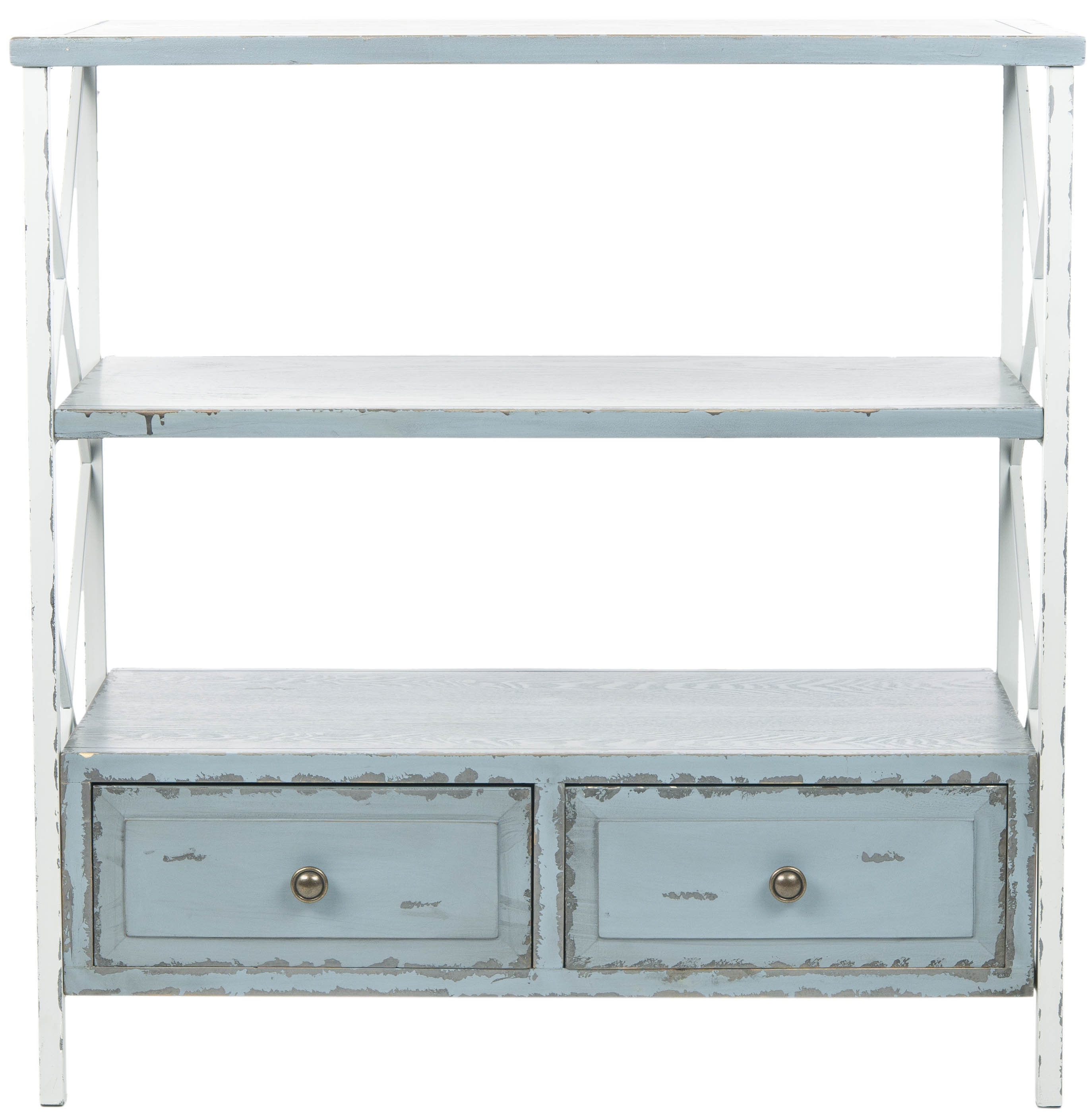 Chandra Console With Storage Drawers - Pale Blue/White Smoke - Safavieh - Image 0