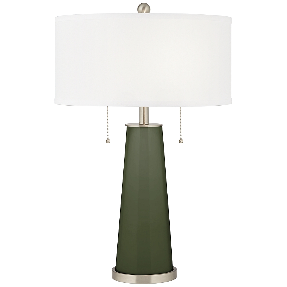 Color Plus Peggy 29 3/4" Secret Garden Green Glass Table Lamp - Image 0