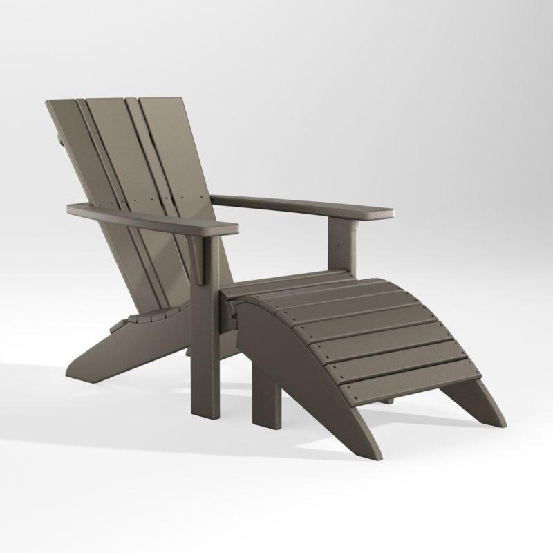 Vista II Slate Grey Outdoor Adirondack Ottoman by POLYWOOD® - Image 2