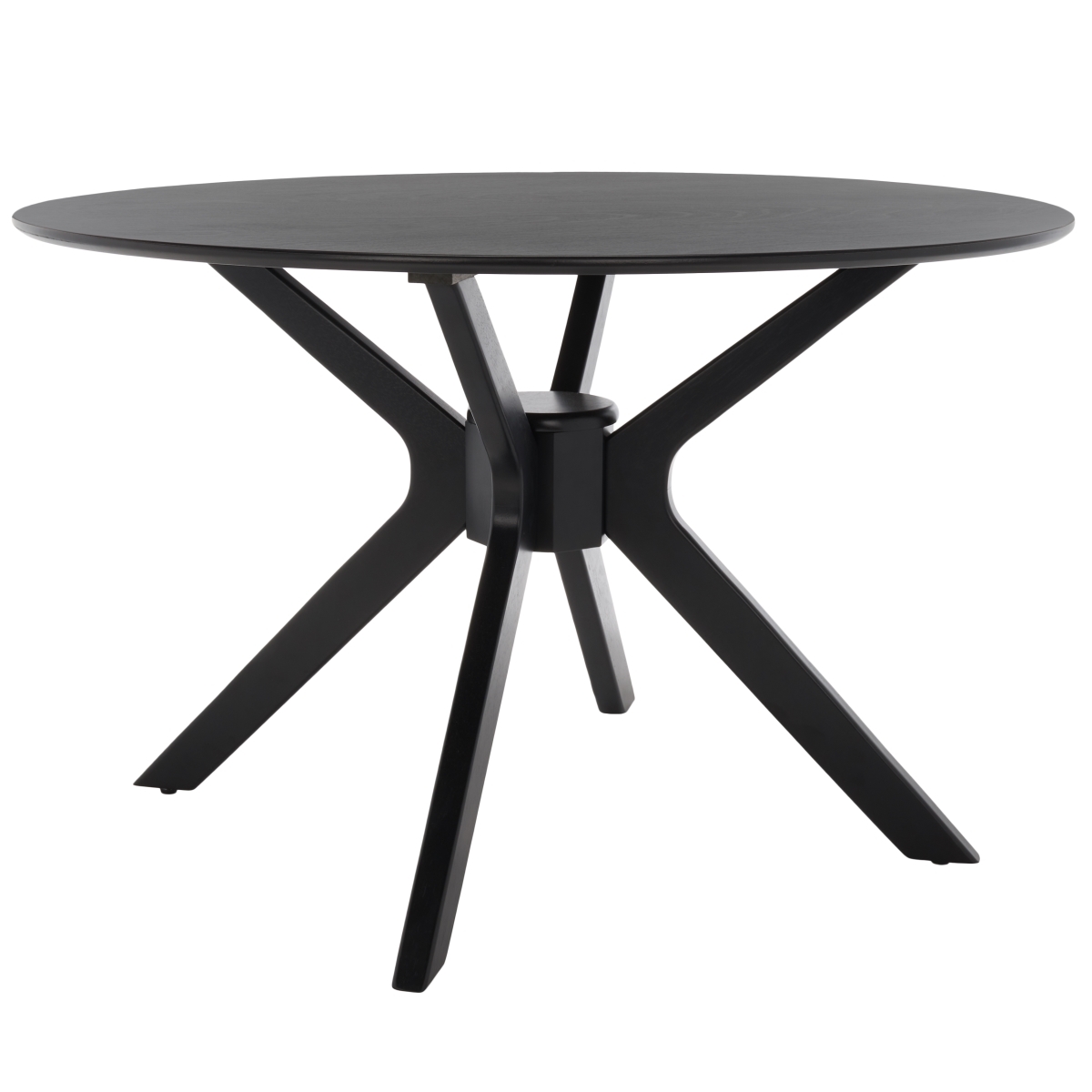 Nicolai Round Dining Table - Matte Black - Safavieh - Image 5