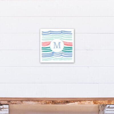 Seaside Abstract Waves Monogram Print On Canvas - Image 0