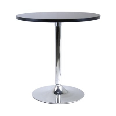 Halma 24" Round Pub Table With Chrome - Black - Image 0