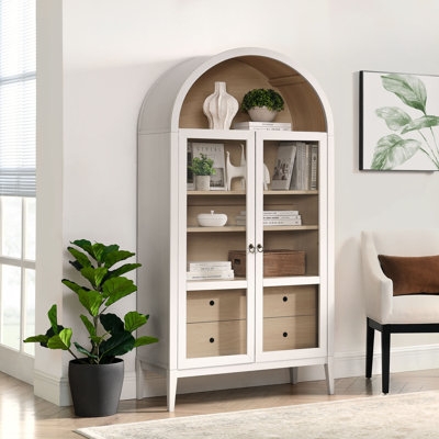 Nolan 74" Tall Arched Storage Display Cabinet - Image 0