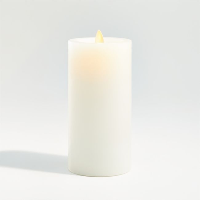 Warm White Flicker Flameless 3"x6" Wax Pillar Candle - Image 0