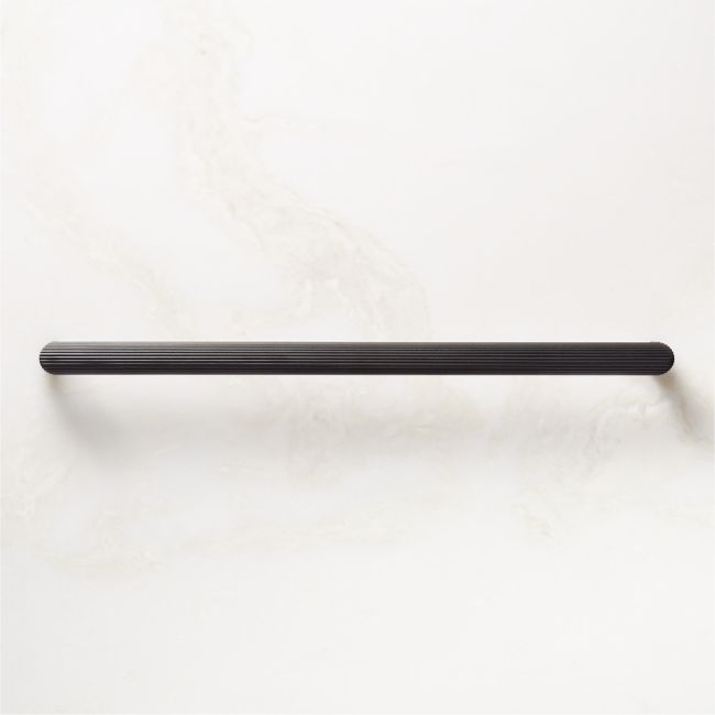 Curveaux Scored Black Cabinet Handle 10'' - Image 0