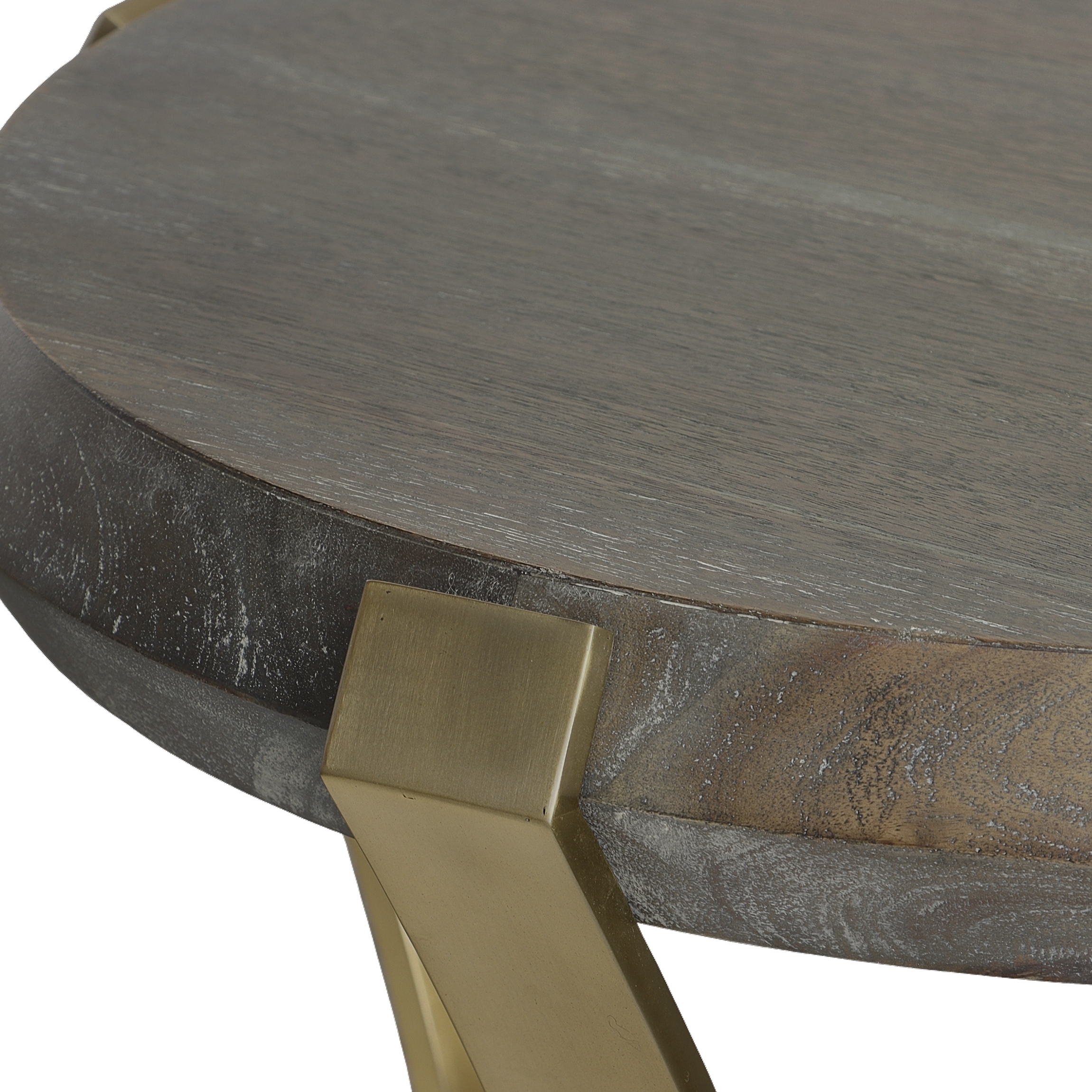 Unite Brass Leg Wood Side Table - Image 4