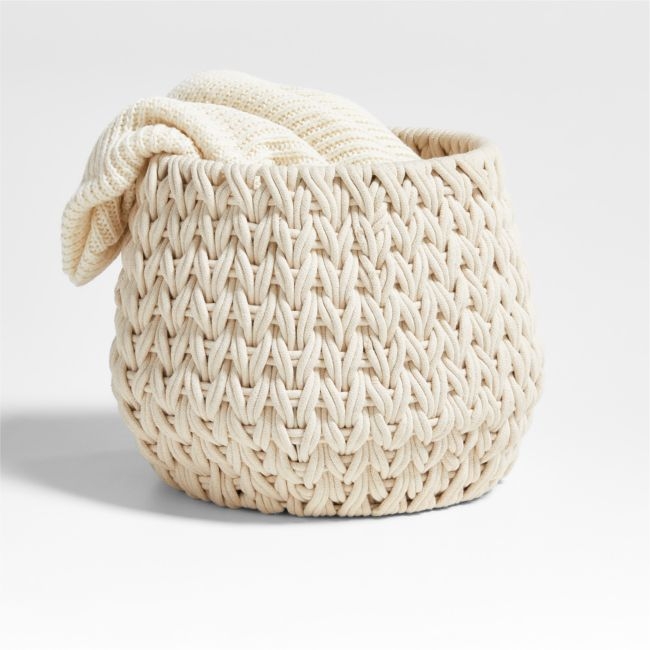 Rulon White Medium Open Storage Tote Basket - Image 0