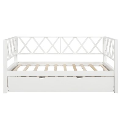 X-Shaped Back Design Wood Daybed With Trundle - Image 0