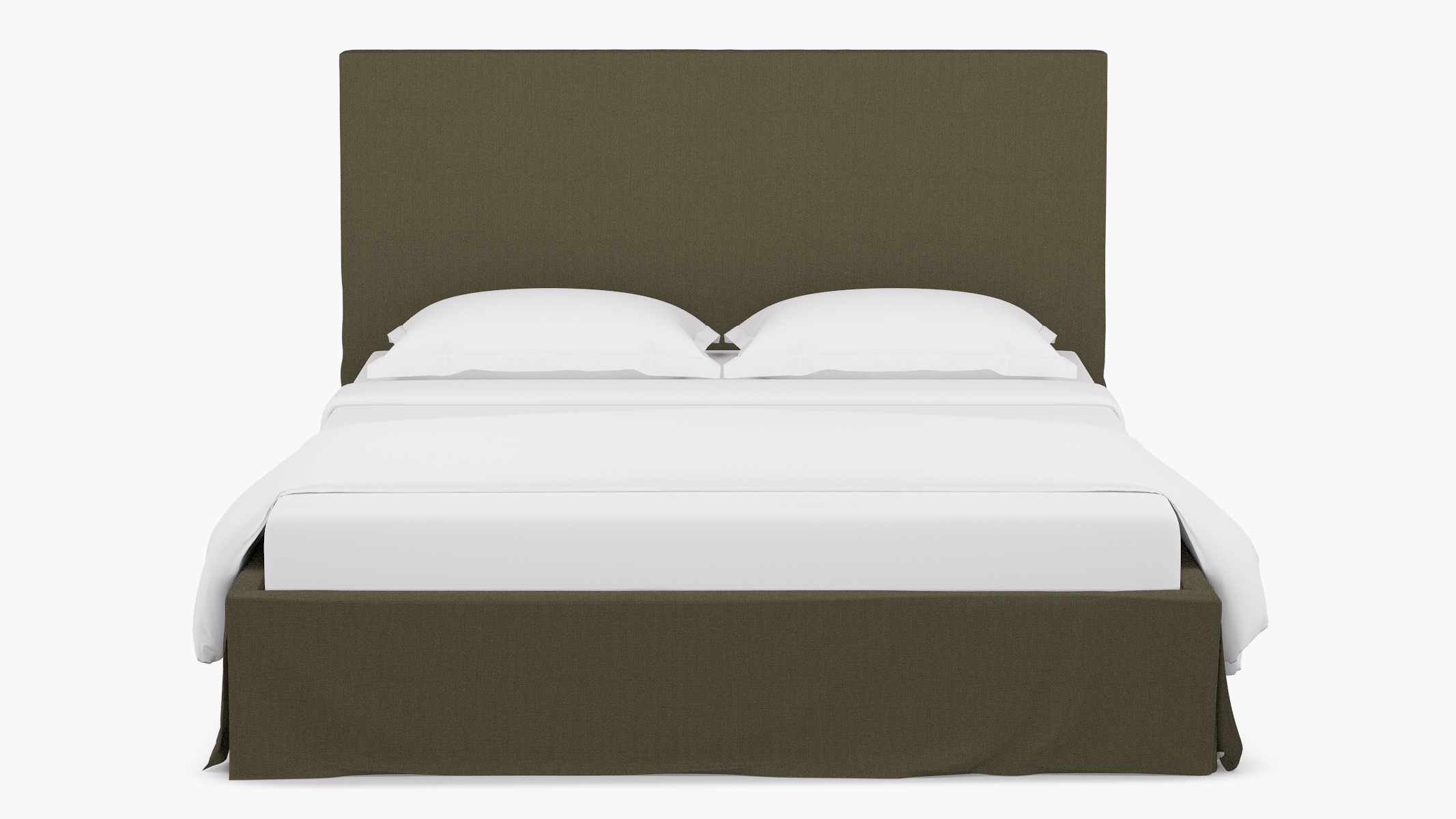 Slipcovered Bed, Olive Everyday Linen, King - Image 1