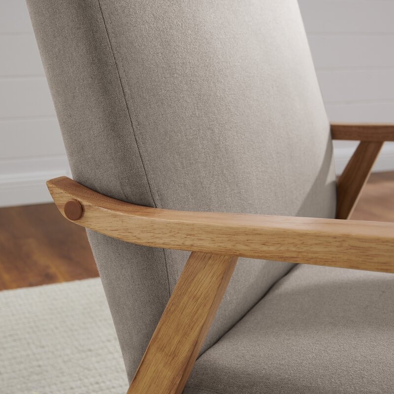Brandolyn 23.6'' Wide Linen Armchair, Beige - Image 2