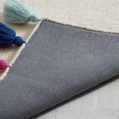 Rainbow Border Wool Rug, 5'x8', Multi - Image 3