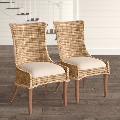 Anita Wicker Upholstered Dining Chair (Set of 2) - Image 0