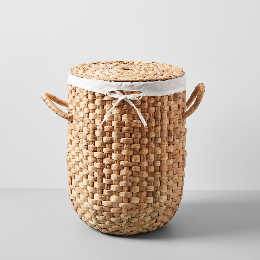 Round Weave Laundry Basket,Small, Natural - Image 0