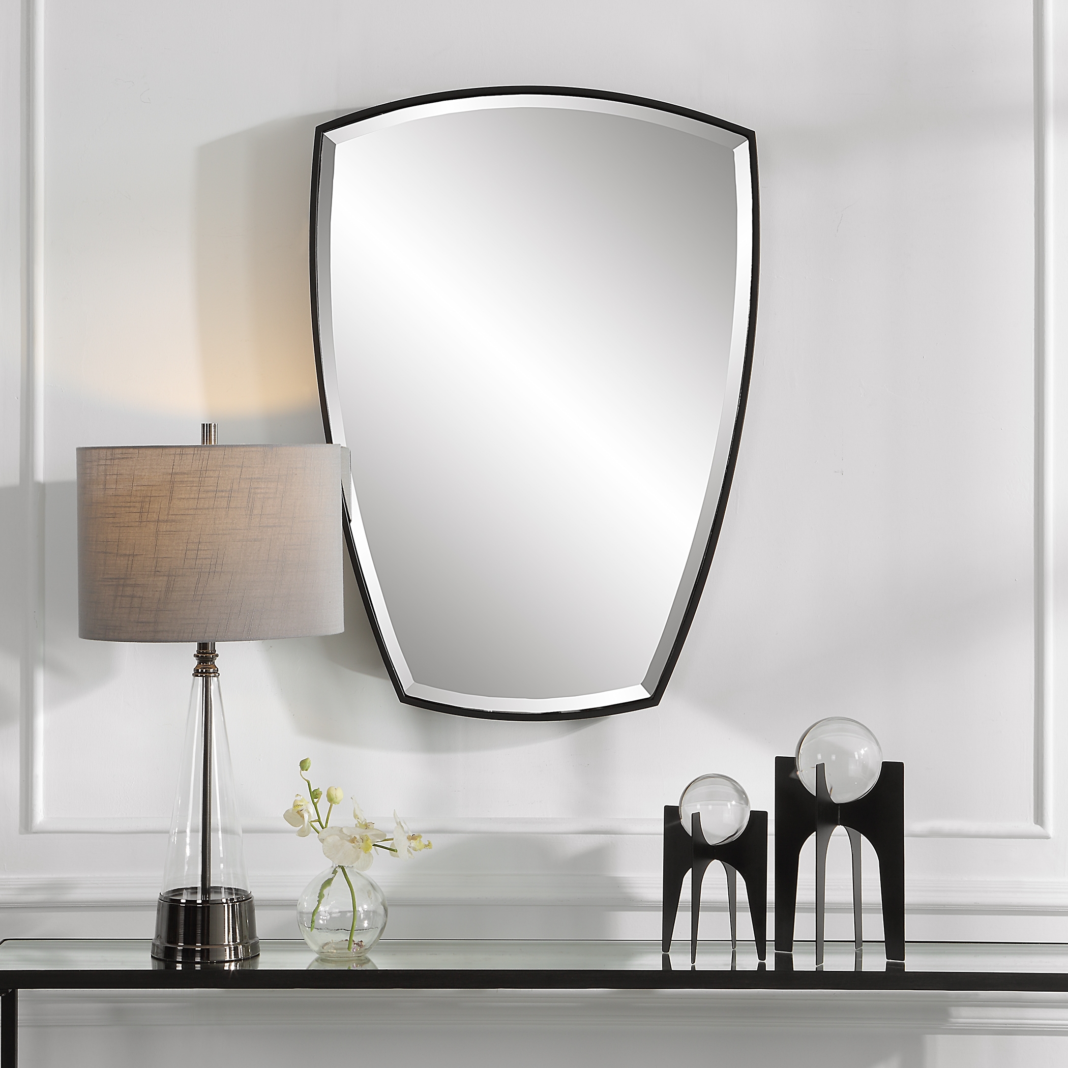 Crest Curved Iron Mirror - Image 1