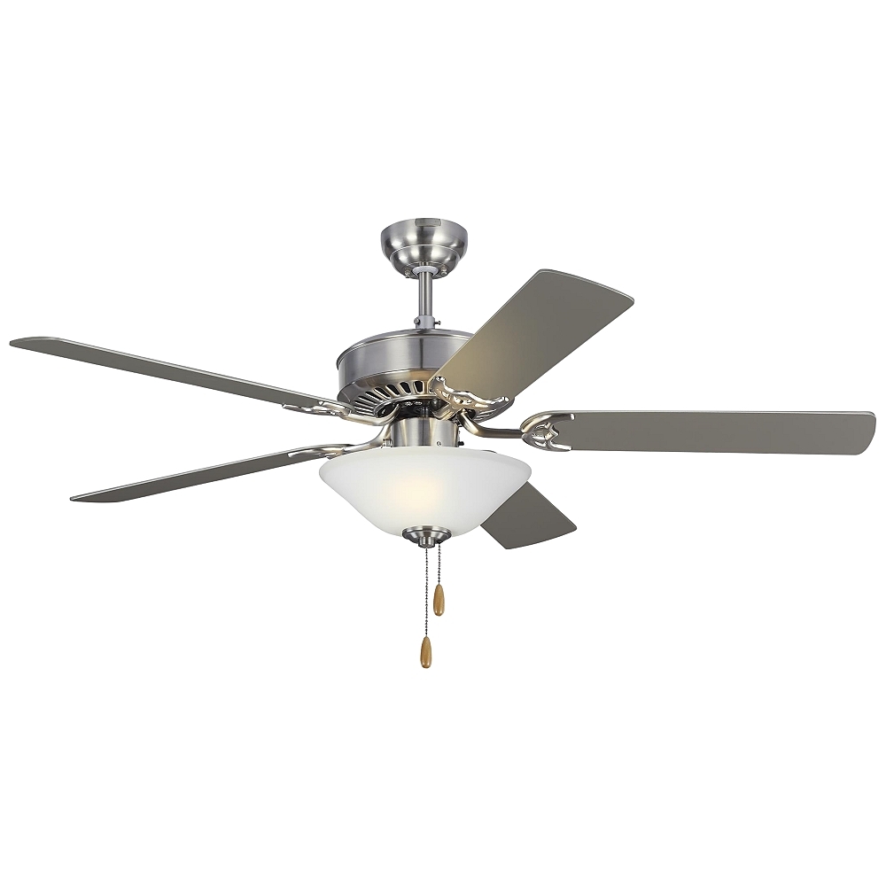52" Monte Carlo Haven Brushed Steel LED Pull Chain Ceiling Fan - Style # 99A69 - Image 0
