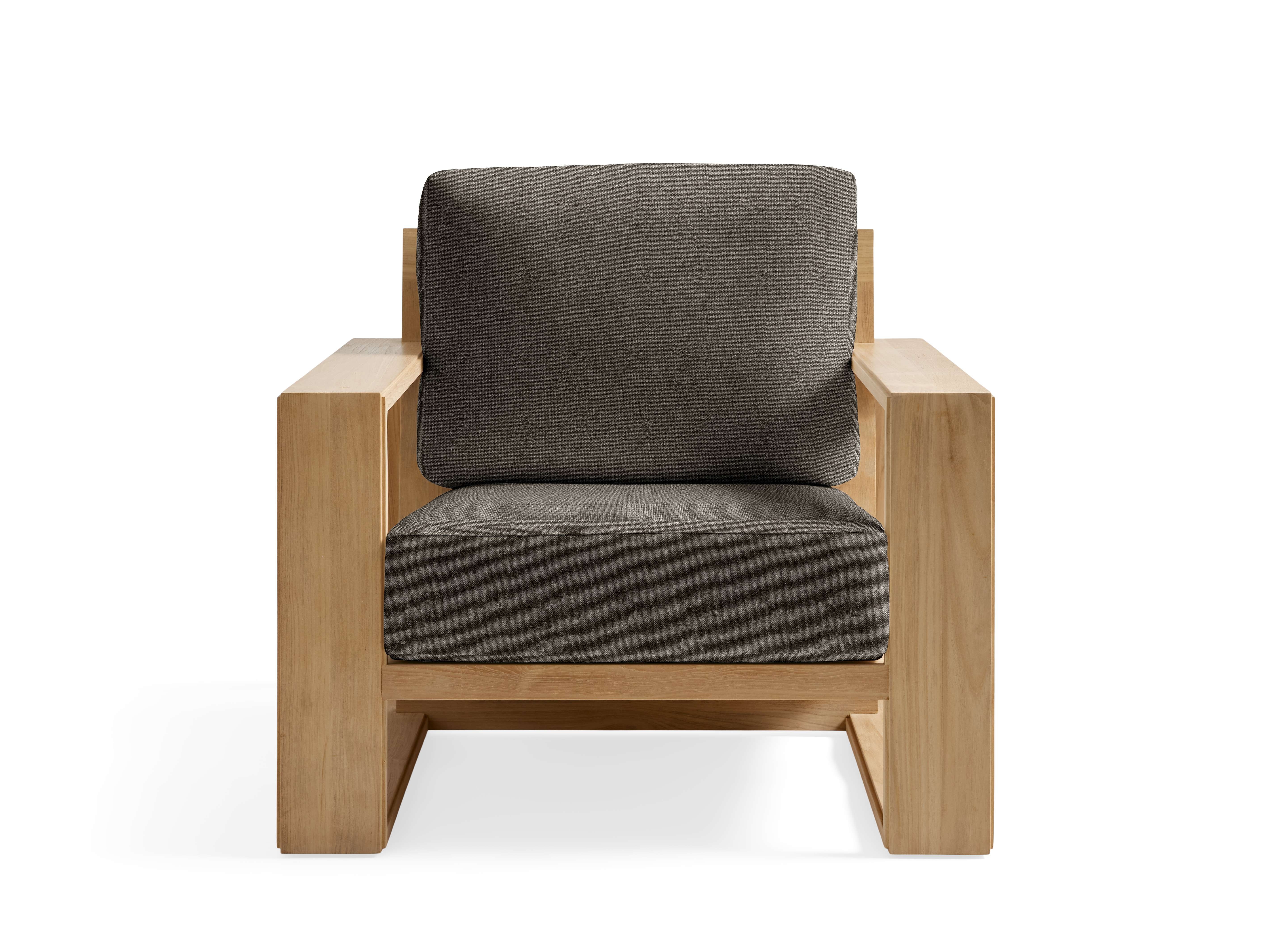 Canyon Outdoor Lounge Chair Teak in Natural  Rosemount Bark  - Image 0