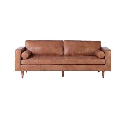 Derby Genuine Leather 89" Square Arm Sofa - Image 0
