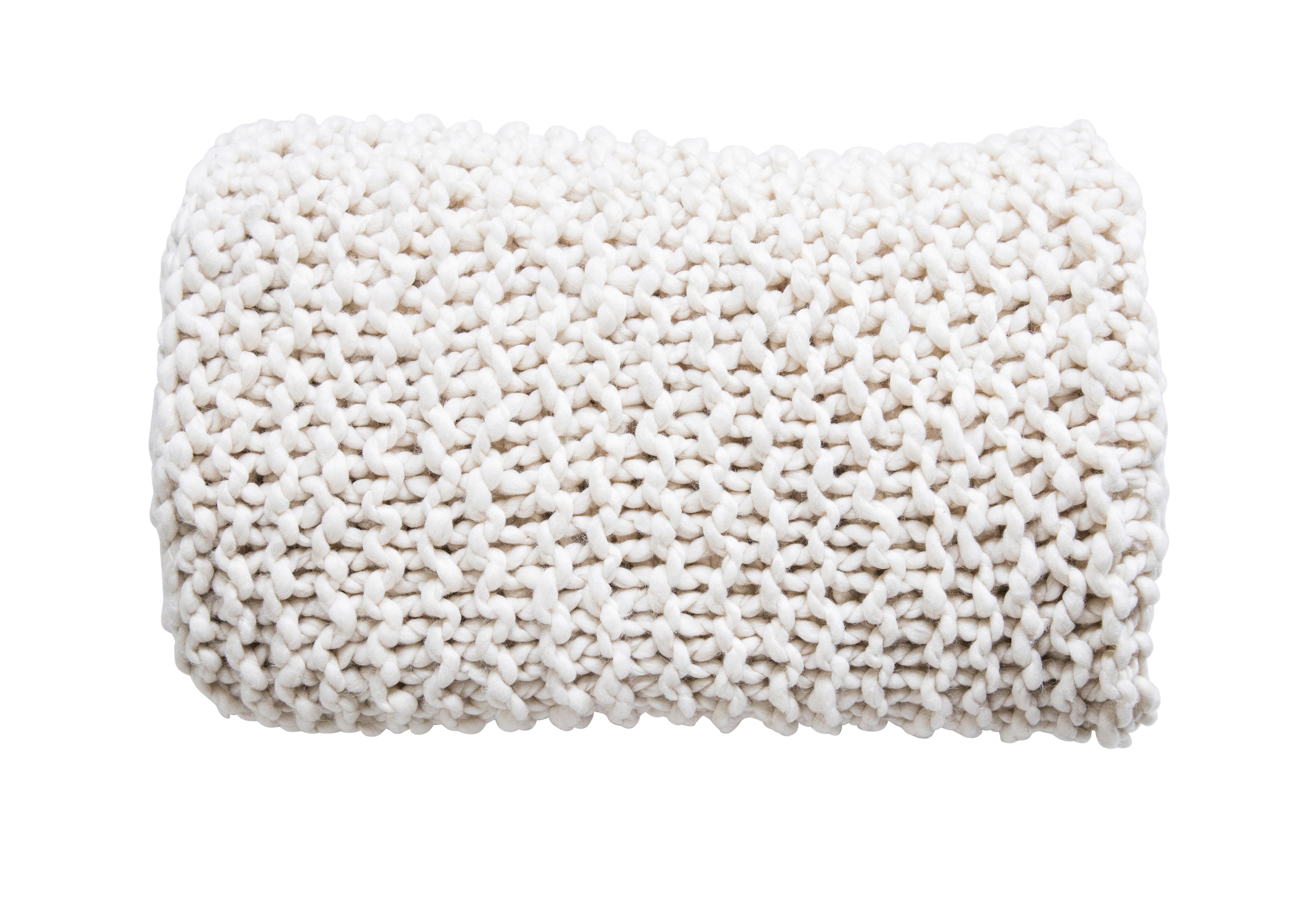 Acrylic Chunky Knit Throw, Cream - Image 0