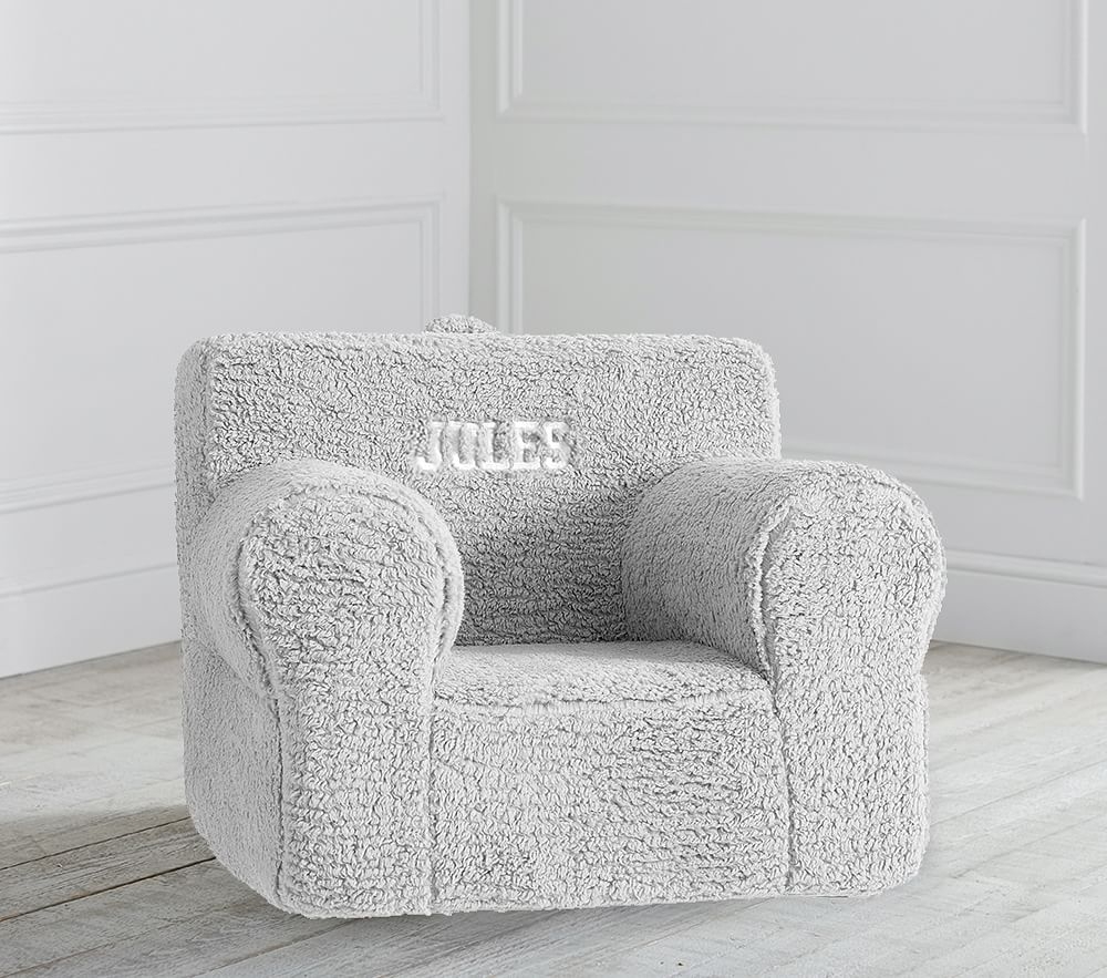 Gray Sherpa Oversized Anywhere Chair(R) Slipcover only - Image 0