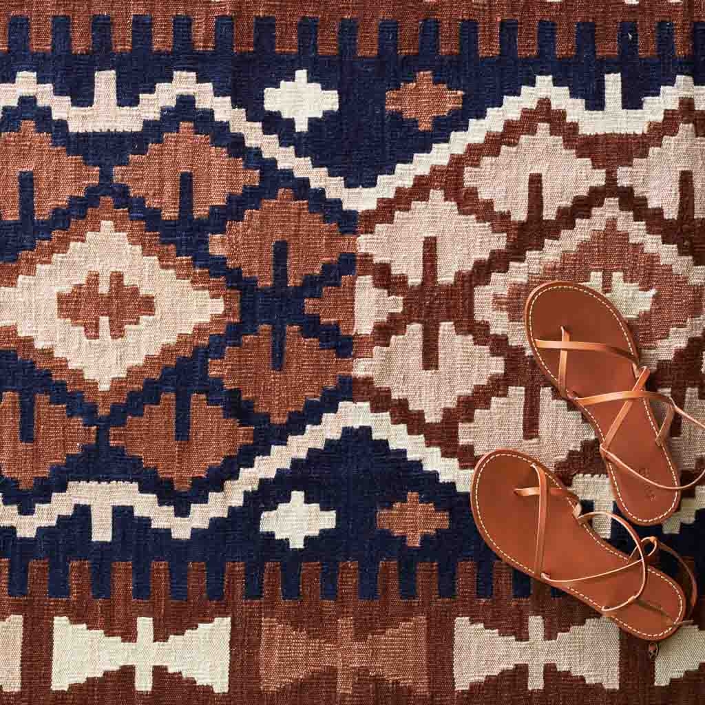 The Citizenry Harika Handwoven Kilim Accent Rug | 3' x 5' | Rust - Image 2