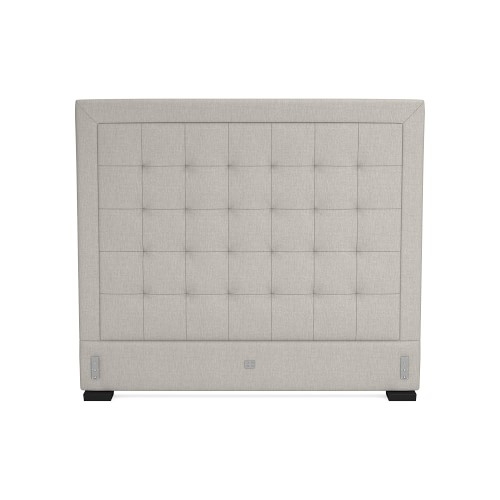 Irving 72 Tufted Extra Tall Headboard Only, King, Espresso Leg, Perennials Performance Melange Weave, Oyster - Image 0