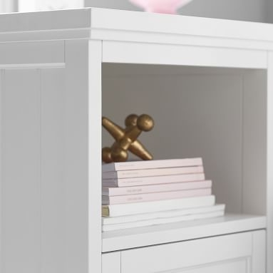 Beadboard Smart(TM) Double Cubby Hutch Storage Desk, Simply White - Image 5