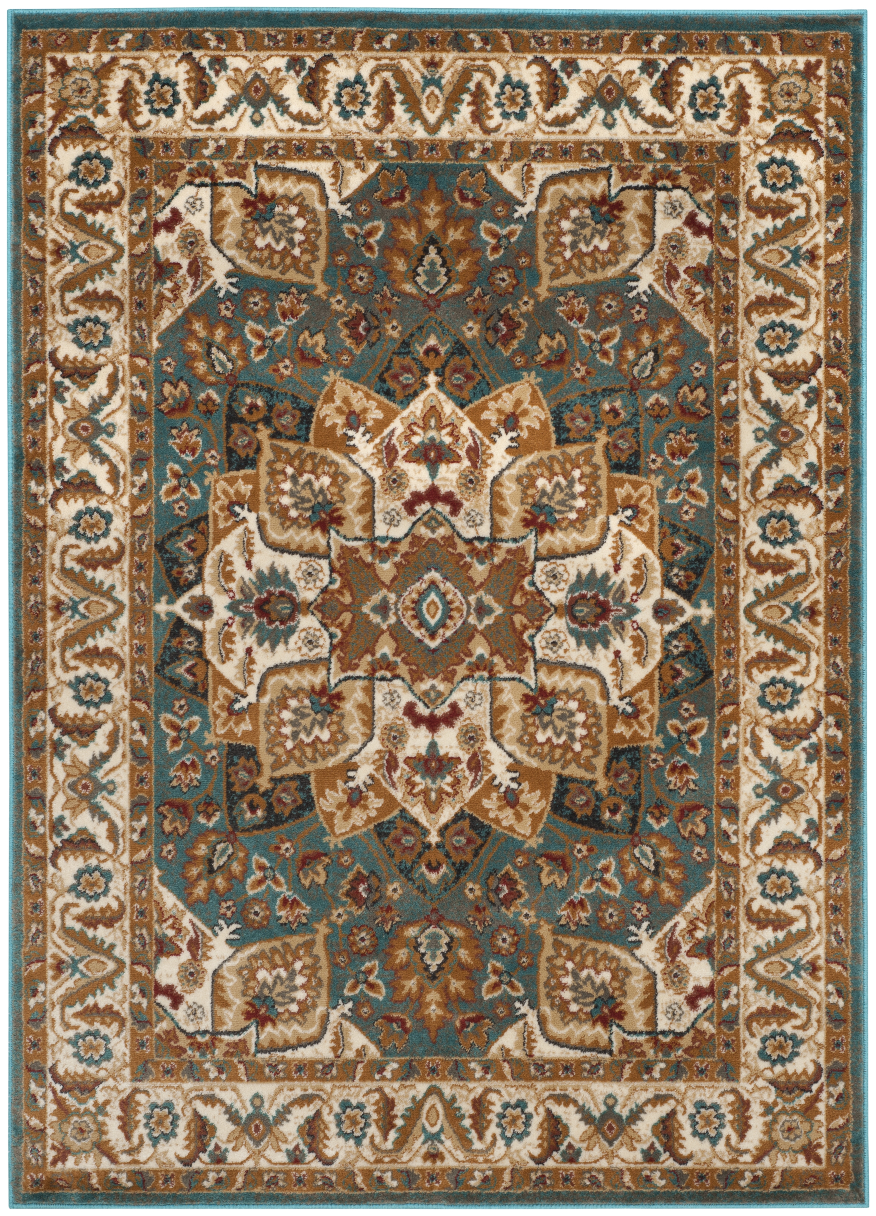 Arlo Home Woven Area Rug, SMT295T, Teal/Ivory,  3' X 5' - Image 0