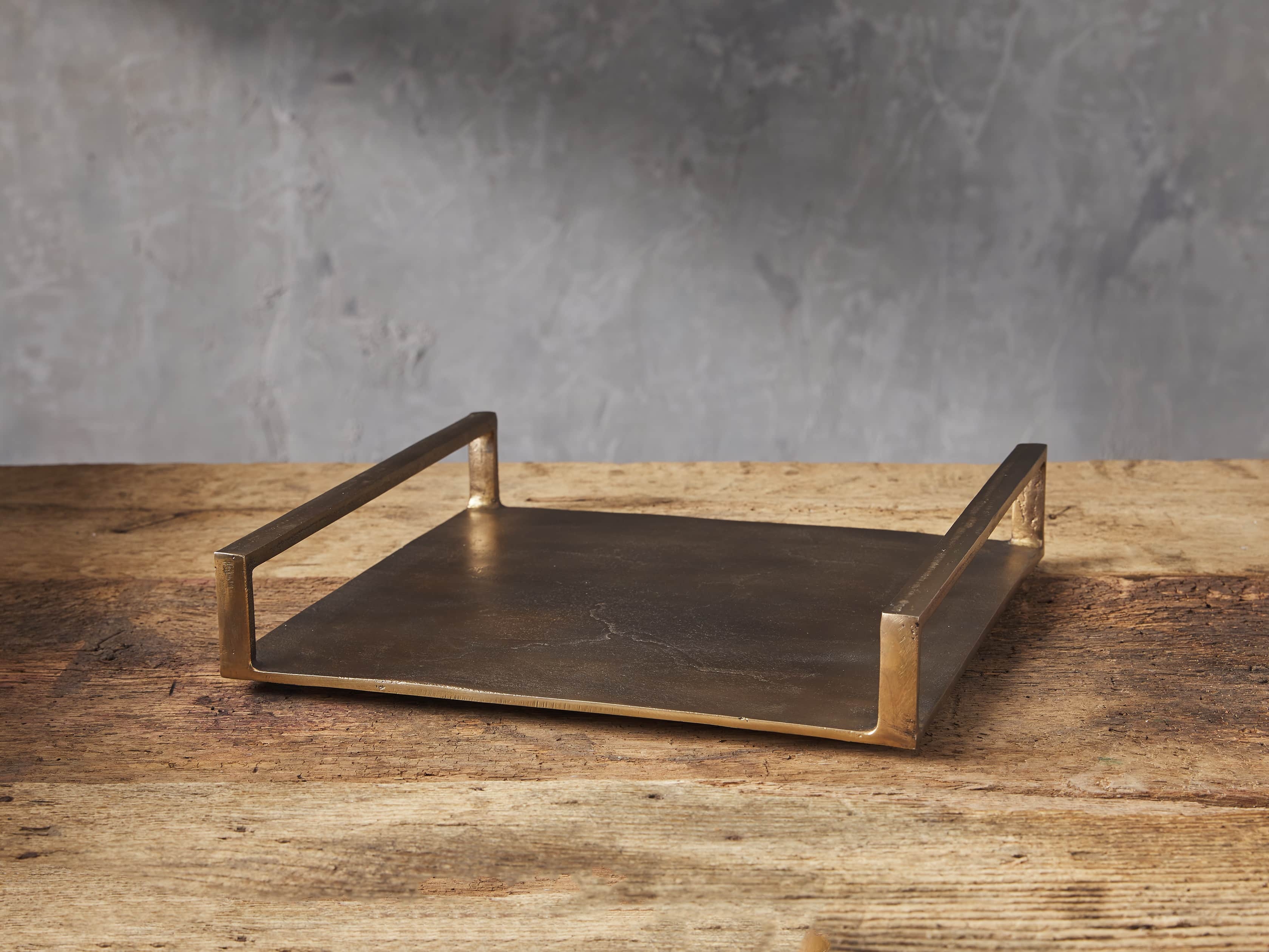 Angelo Square Tray in Aluminum Small Bronze - Image 0