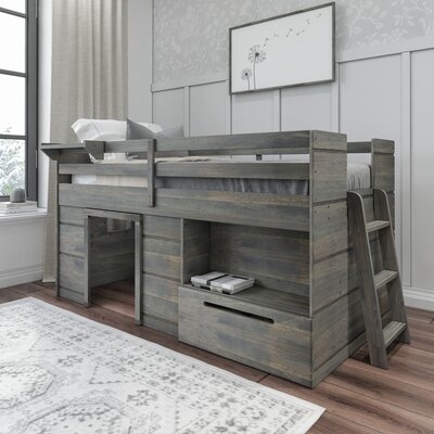 Purdy Hill Twin Solid Wood Low Loft Bed