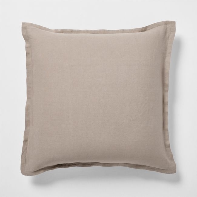 New Natural European Flax ™-Certified Linen Clay Taupe Euro Bed Pillow Sham - Image 0