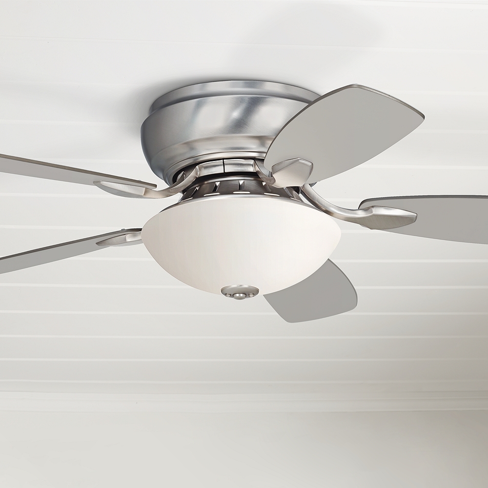 44" Casa Habitat Brushed Nickel Hugger LED Ceiling Fan - Image 0
