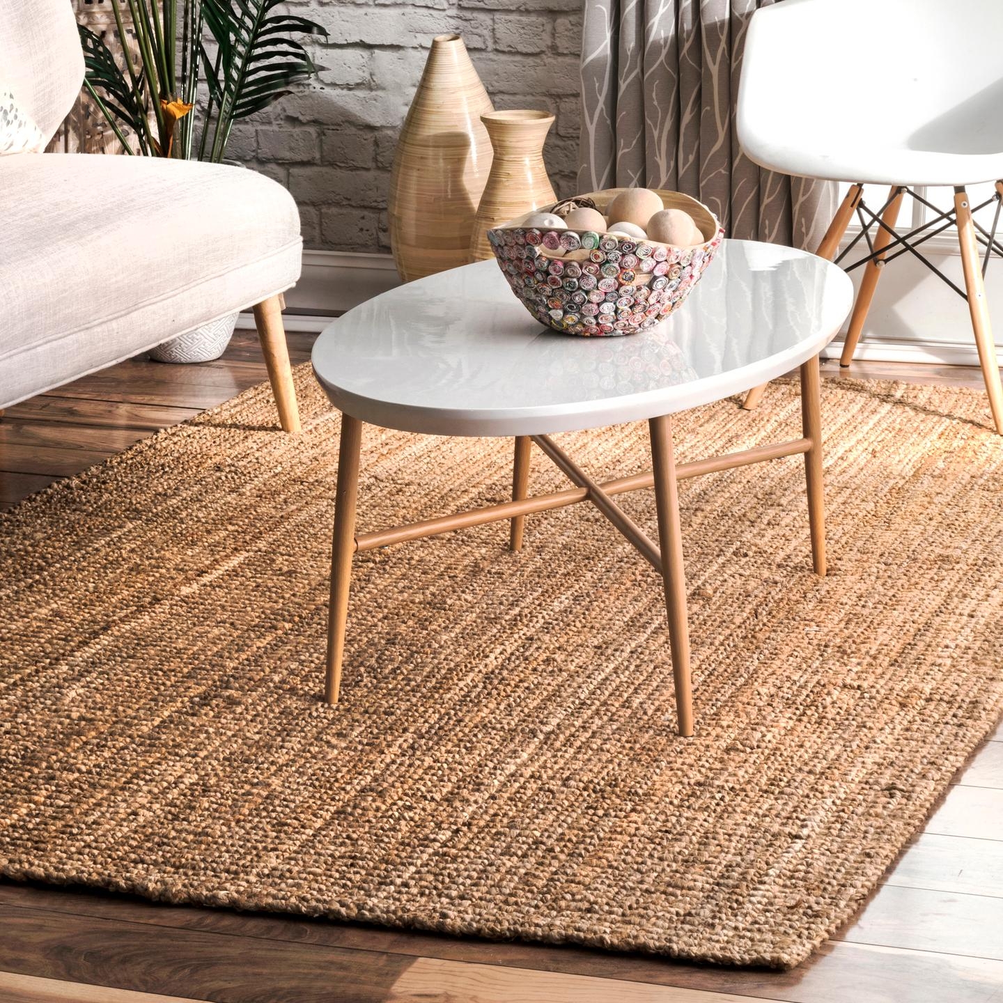 Ashli Solid Jute Area Rug - Image 0