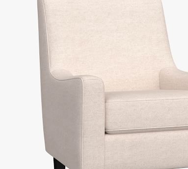SoMa Isaac Upholstered Armchair, Polyester Wrapped Cushions, Twill Cream - Image 4
