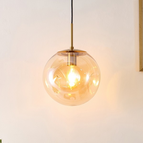 Cyril 10 Inch Pendant - Amber/Brass - Image 4